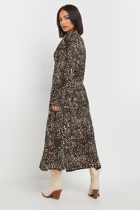 PixieGirl Petite Women's Brown Abstract Spot Midi Tea Dress | PixieGirl 2
