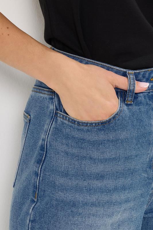 LTS Tall Women's Blue Cotton Raw Hem Wide Leg Jeans | Long Tall Sally 6