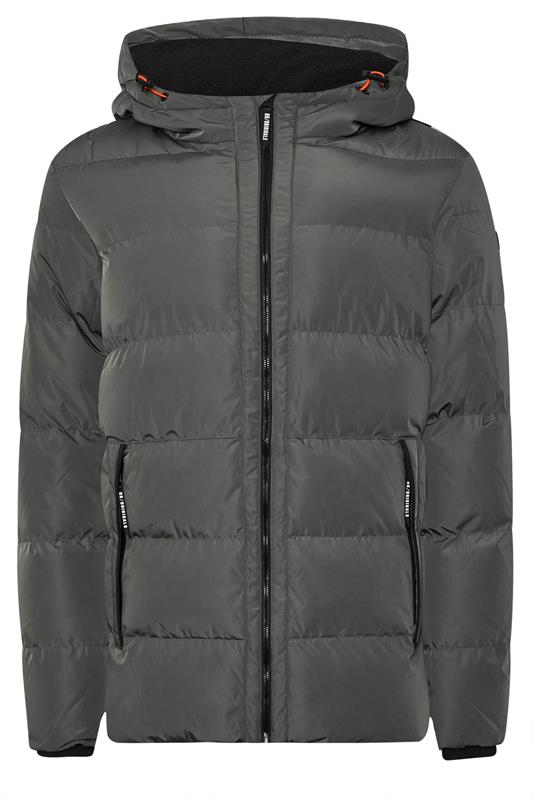 BadRhino Big & Tall Charcoal Grey Hooded Puffer Jacket 6