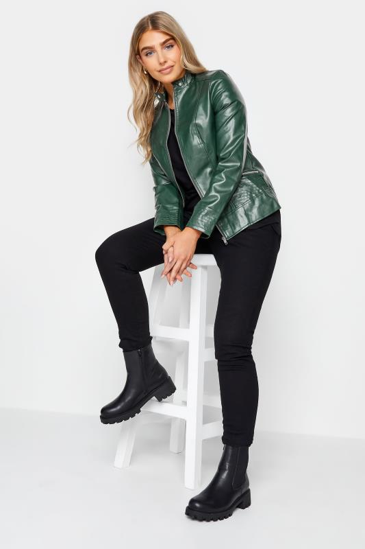 M&Co Dark Green Faux Leather Jacket | M&Co 2