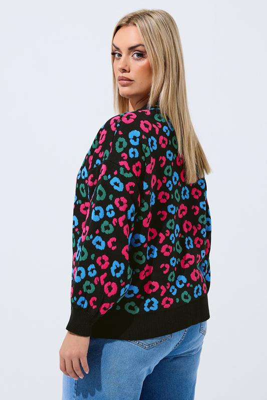 LIMITED COLLECTION Plus Size Black Leopard Print Balloon Sleeve Cardigan | Yours Clothing 2