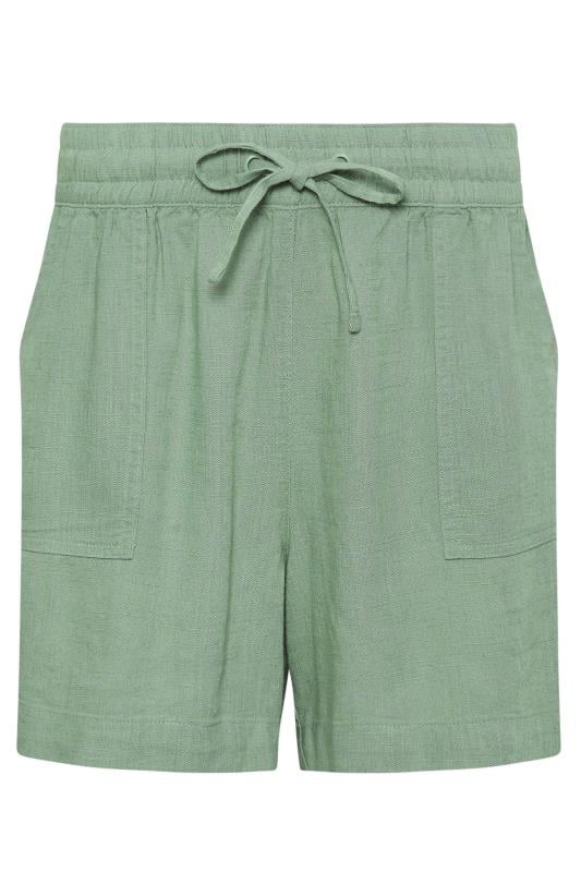 M&Co Sage Green Linen Drawstring Shorts | M&Co 5