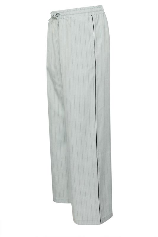 PixieGirl Petite Women's Blue Stripe Pull On Wide Leg Trousers | PixieGirl 8