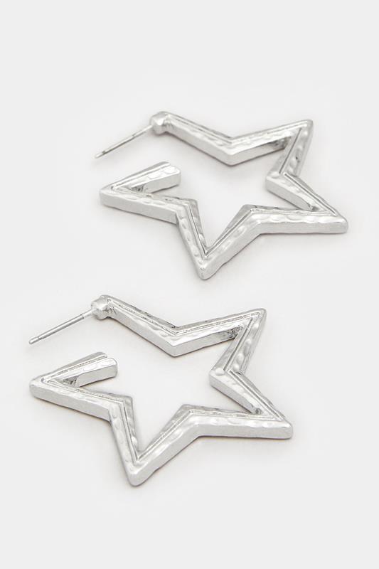 Silver Tone Star Diamante Earrings | Yours Clothing 2