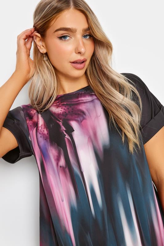 M&Co Black Abstract Floral Print Front T-Shirt | M&Co 5