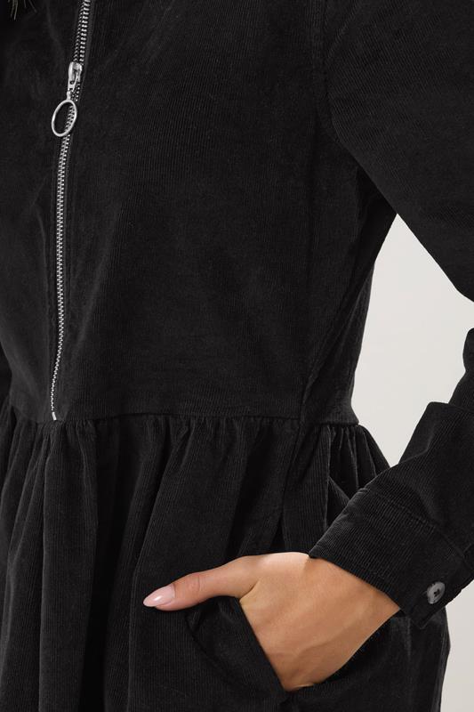 M&Co Petite Black Cord Zip Shirt Dress | M&Co 5