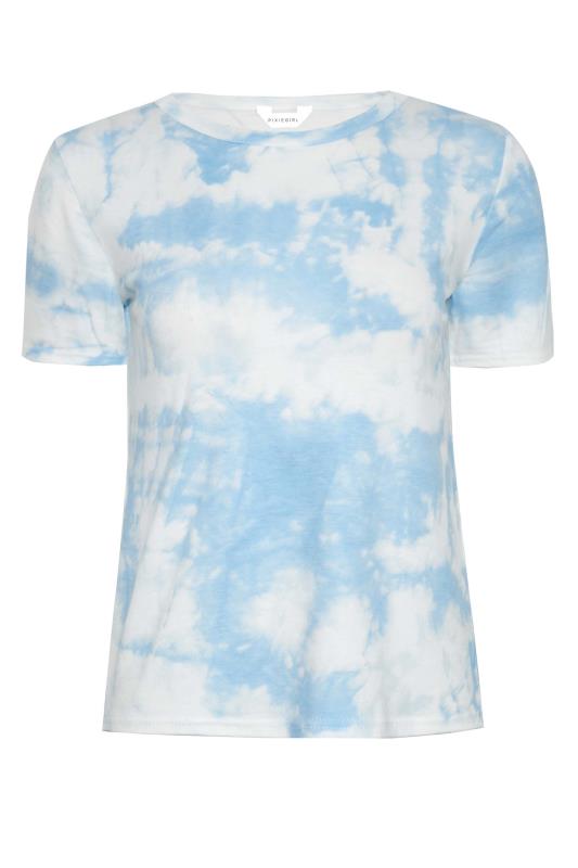 Petite White & Blue Tie Dye T-Shirt | PixieGirl 5