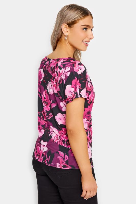 M&Co Pink Floral Print Cowl Neck Top | M&Co 5