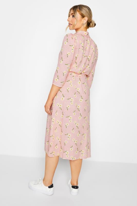 M&Co Pink Ditsy Floral Midi Shirt Dress | M&Co 3