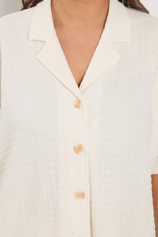 YOURS Plus Size Ivory White Textured Shirt | Yours Clothing 6