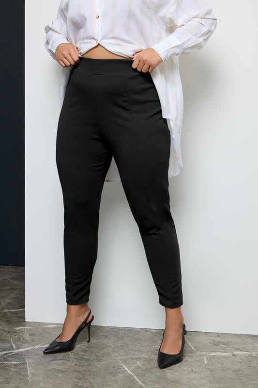 YOURS Curve Black Stretch Tapered Trousers