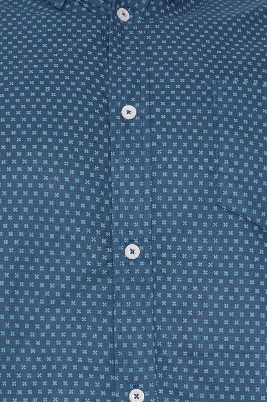 BadRhino Big & Tall Blue Geometric Print Party Shirt | BadRhino 5