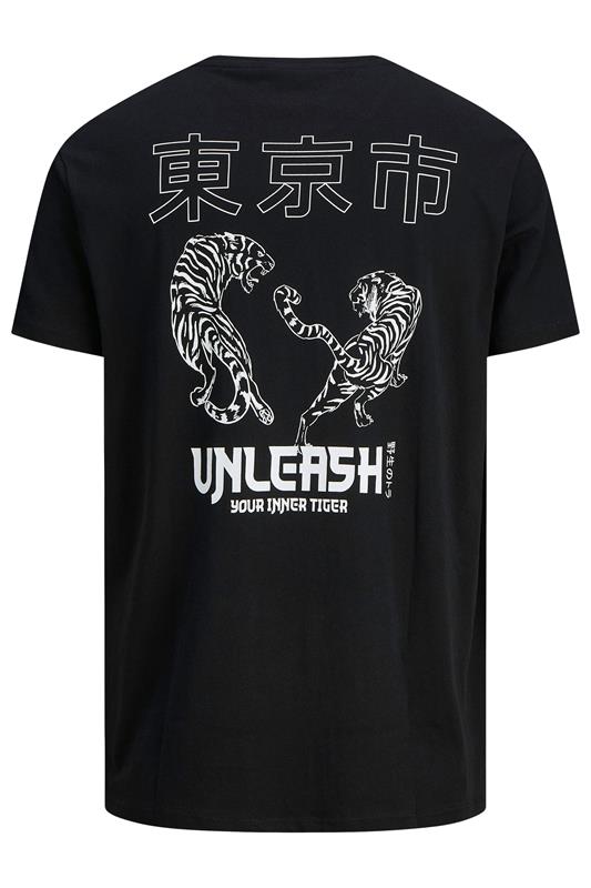 JACK & JONES Big & Tall Black Tiger Graphic T-Shirt | BadRhino 5