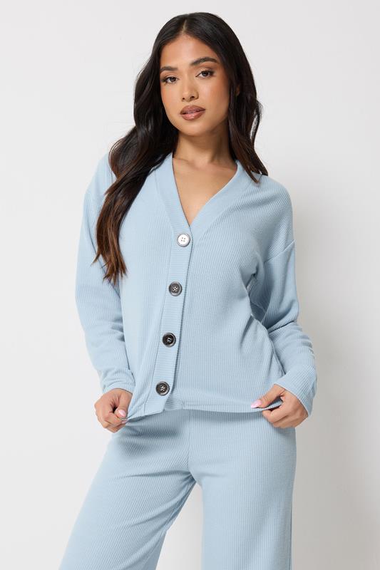  PixieGirl Petite Light Blue Ribbed Soft Touch Cardigan