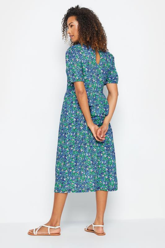 M&Co Blue Dity Floral Print Short Sleeve Smock Dress | M&Co 3