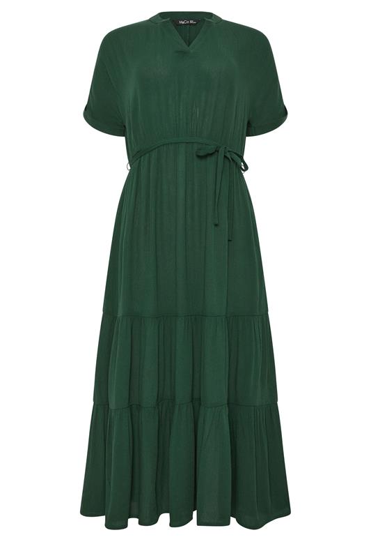 M&Co Green Tiered Tie Waist Midi Dress | M&Co