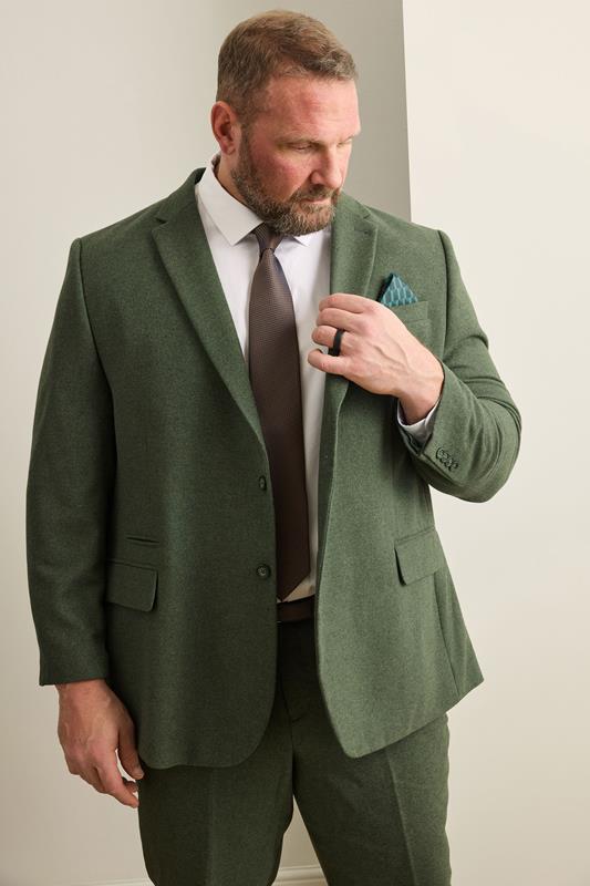 BadRhino Tailoring Big & Tall Green Tweed Suit Jacket