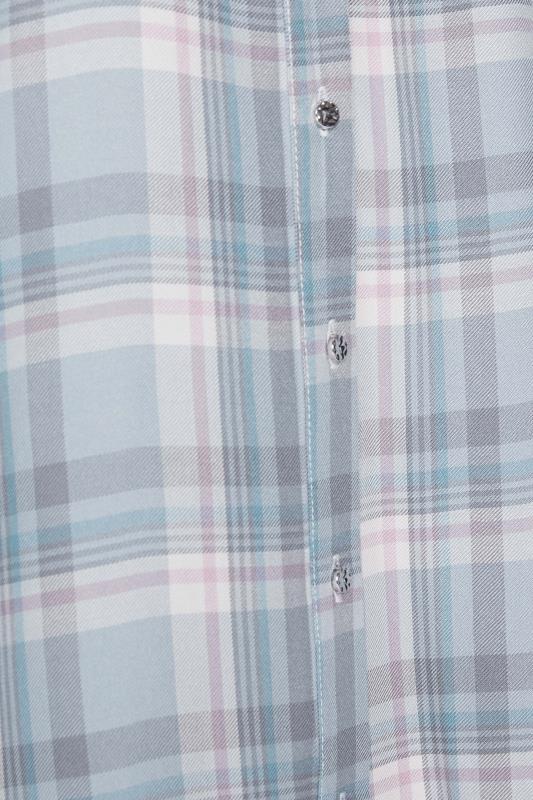 M&Co Blue Check Print Grown On Sleeve Shirt 5