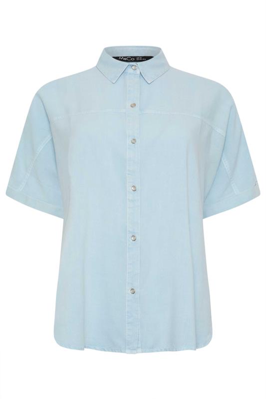 M&Co Blue Chambray Short Sleeve Shirt | M&Co 5