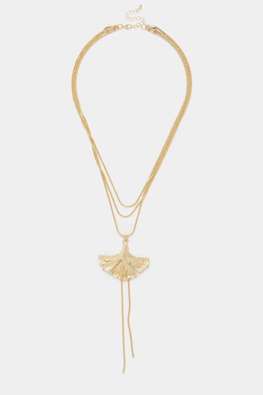 Gold Tone Pendant Layered Chain Necklace | Yours Clothing 1