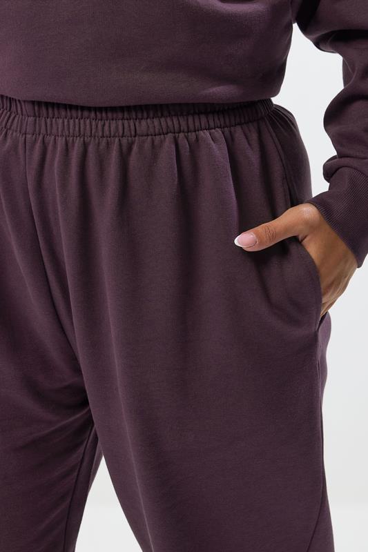 YOURS Plus Size Purple Cuffed Leg Joggers | Yours Clothing 4