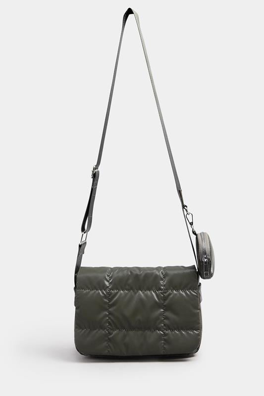 Khaki Green Quilted Cross Body Bag