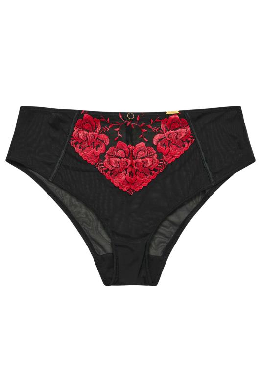 YOURS Plus Size Red Hallie Embroidered Brief | Yours Clothing 7