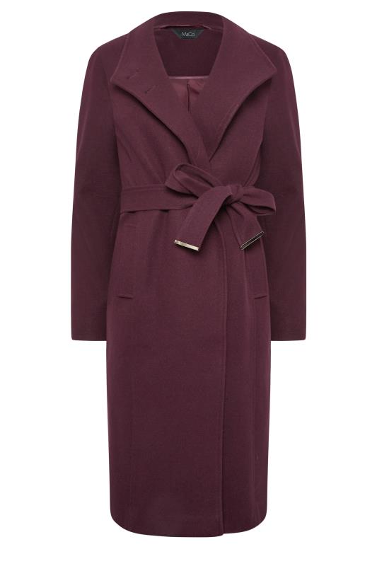M&Co Wine Red Belted Formal Coat | M&Co 6