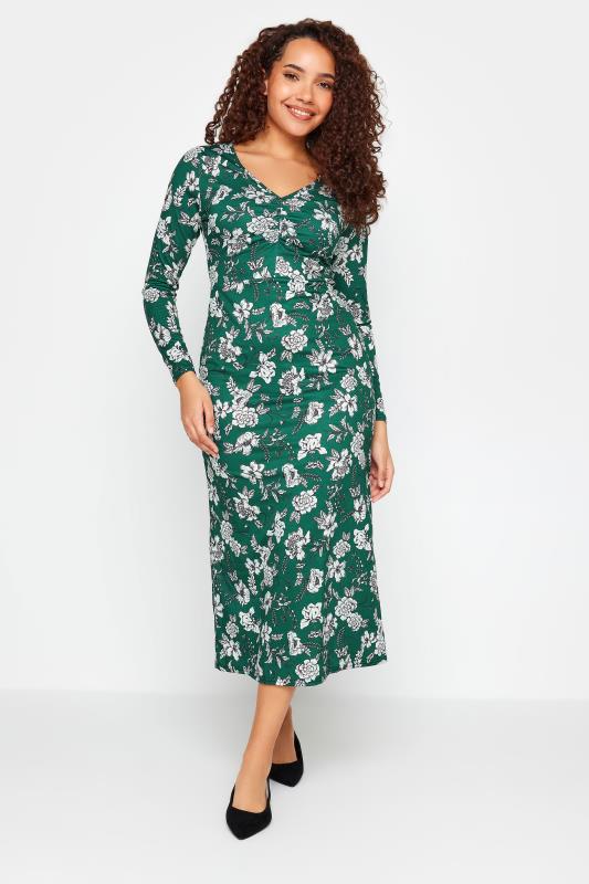 M&Co Green Floral V-Neck Midi Dress | M&Co  2