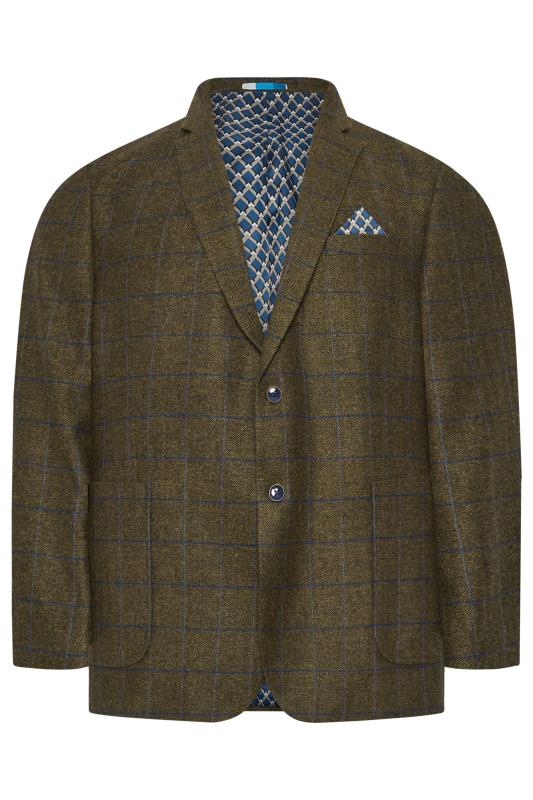 BadRhino Tailoring Big & Tall Brown Tweed Checked Suit Jacket | BadRhino 9