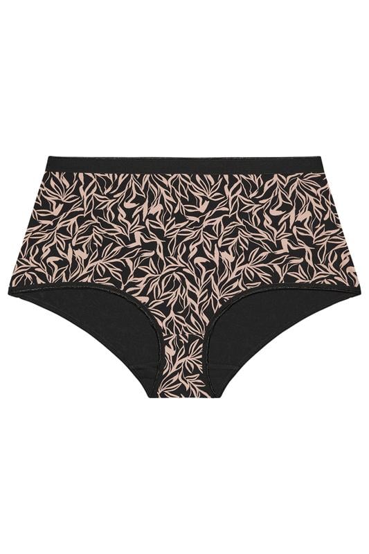 YOURSET 5 PACK Plus Size Black Leaf Print Full Briefs | Yours Clothing 7