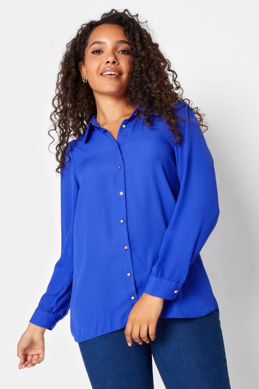 M&Co Cobalt Blue Button Through Tunic Shirt | M&Co 1