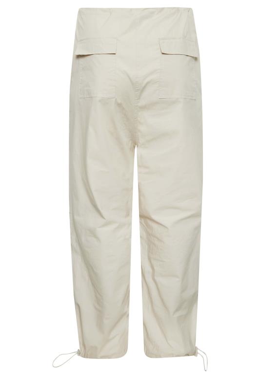 YOURS Curve Plus Size Cream Parachute Trousers | Yours Clothing  6