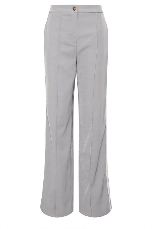 LTS Tall Women's Light Grey Side Stripe Wide Leg Trousers | Long Tall Sally 5