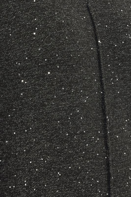EVANS Plus Size Black Sequin Embellished V-Neck Jumper | Evans 4