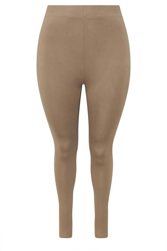 YOURS Plus Size Natural Brown Leggings | Yours Clothing 5