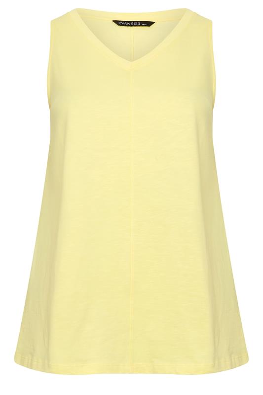 EVANS Plus Size Yellow Premium Cotton Vest Top | Evans 5