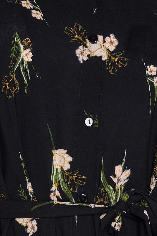 M&Co Black Floral Tie Tunic Shirt Dress 5