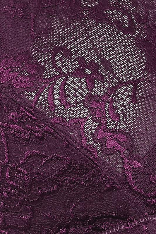 YOURS Plus Size Dark Purple Lace Detail Bra | Yours Clothing 6