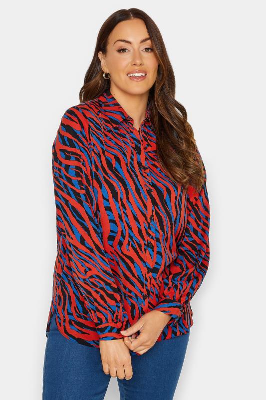 M&Co Red Zebra Print Long Sleeve Shirt | M&Co 1