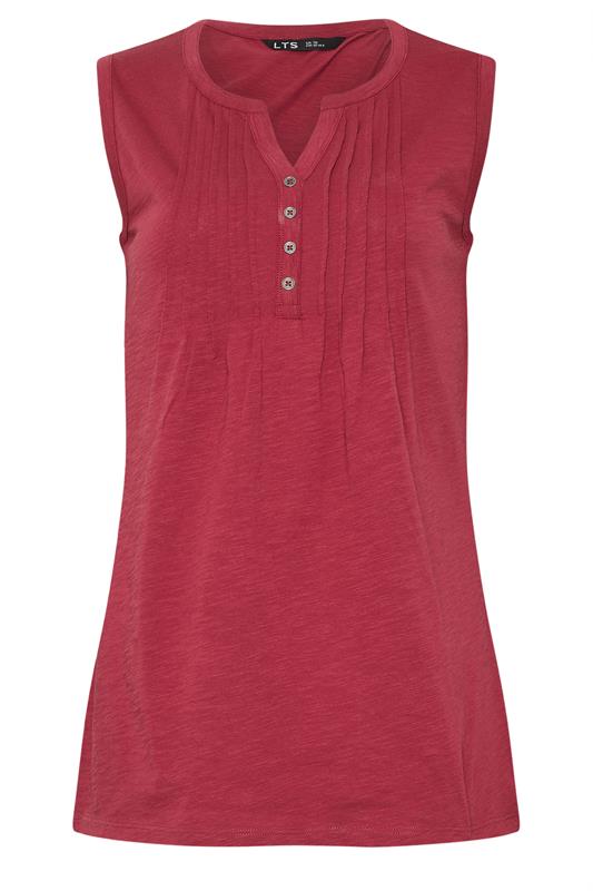 LTS Tall 2 PACK Navy Blue & Red Henley Vest Tops | Long Tall Sally 8