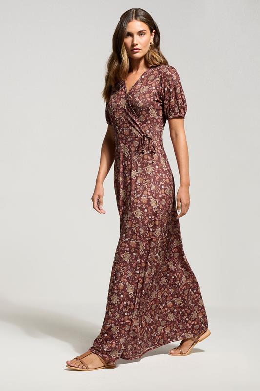 LTS Tall Orange Paisley Wrap Maxi Dress | Long Tall Sally 1