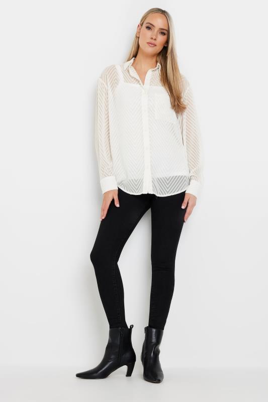 LTS Tall White Shadow Stripe Long Sleeve Shirt | Long Tall Sally 1