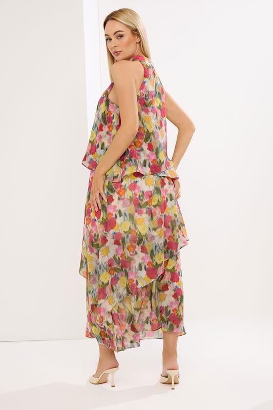 STAR Pink Floral Tiered Halterneck Dress | StarByJM 2