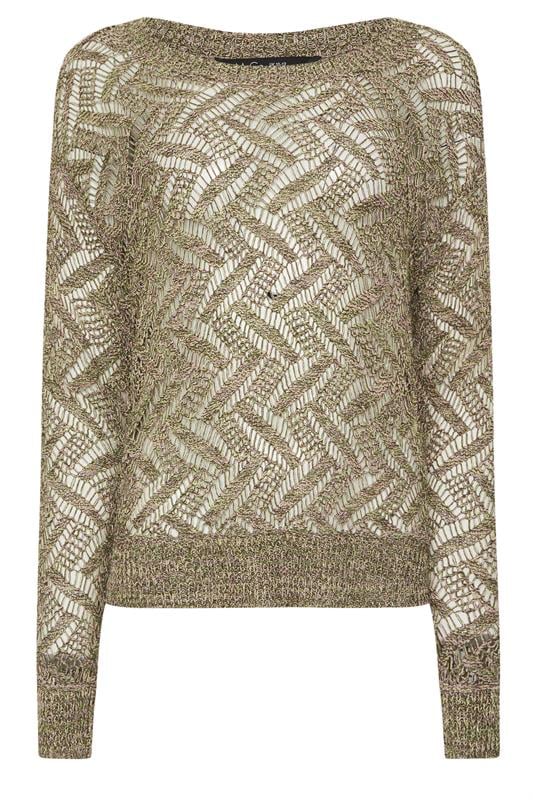 M&Co Khaki Green Open Stitch Knitted Jumper | M&Co 5