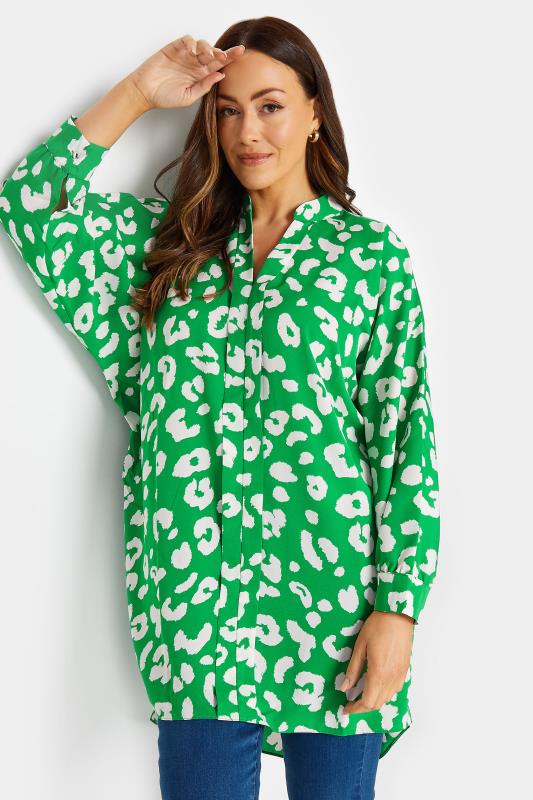 Women's  M&Co Green Leopard Print Blouse