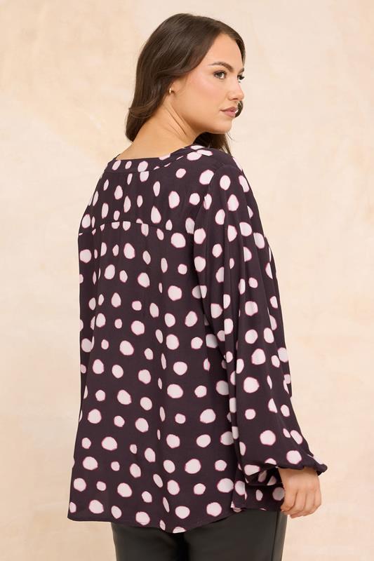 EVANS Plus Size Purple Spot Print Pleated Swing Top | Evans 2