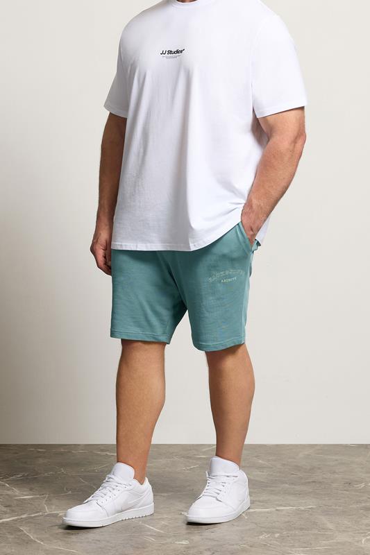 JACK & JONES Big & Tall Mineral Blue Jogger Sweat Shorts | BadRhino 1