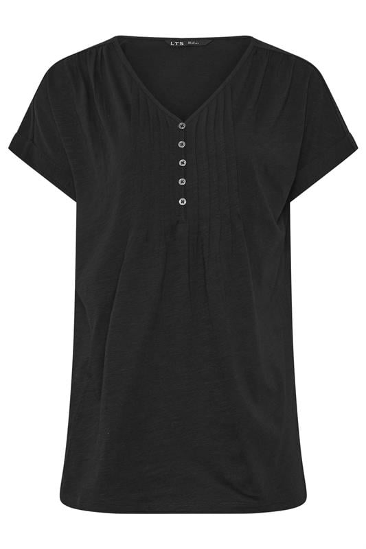 LTS Tall 2 PACK Black & White Cotton Henley Tops | Long Tall Sally 9