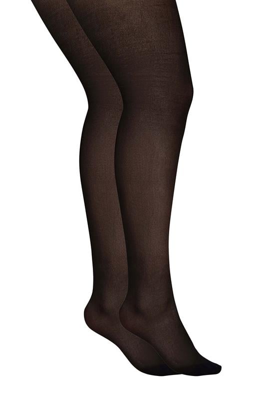 YOURSET 2 PACK Black 100 Denier Stretch Waistband Tights
